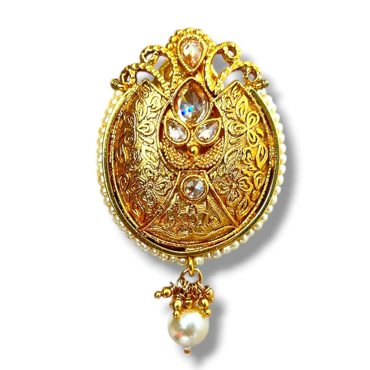 Golden Sari Brooch Indian Saree Lehenga Safety Pin Gold Tone Jewelry Designer Bollywood Safety Pin Indian Wedding Bridal Jewelry Gift for Her Mother’s Day Gift